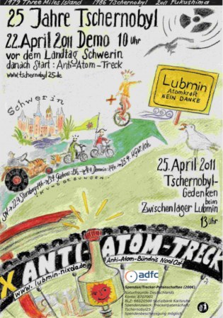 Anti Atom Treck von Schwerin nach Lubmin